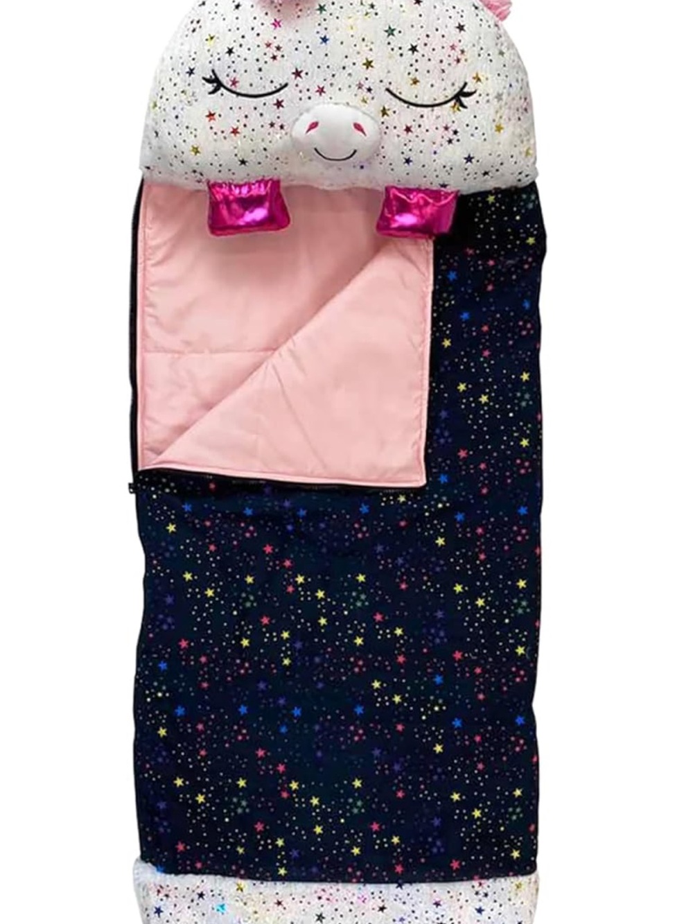 Happy mappers shimmer  Unicorn Kids - Pink & Navy Star Print